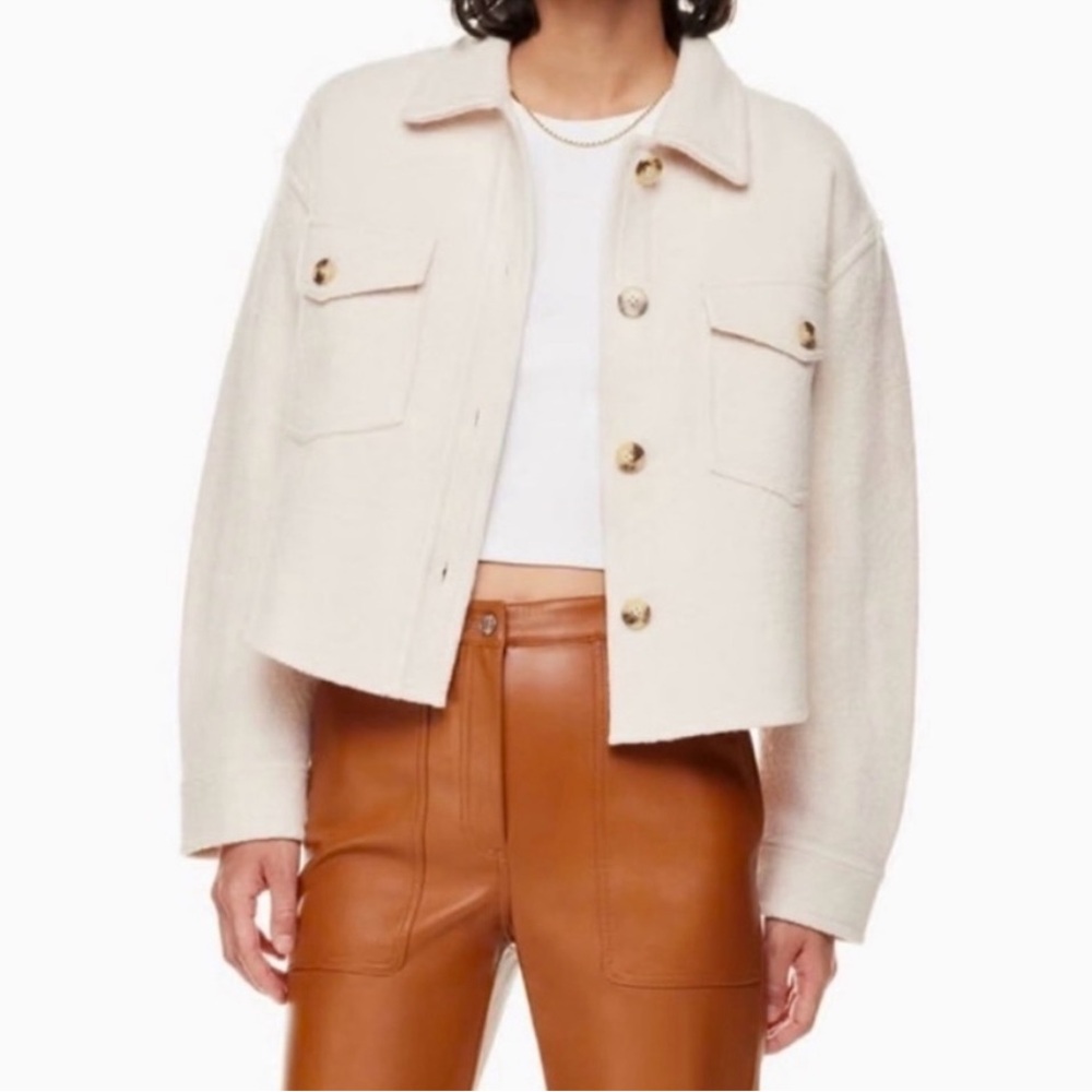Aritzia Cropped Cream Ganna Jacket - Picture 2 of 4